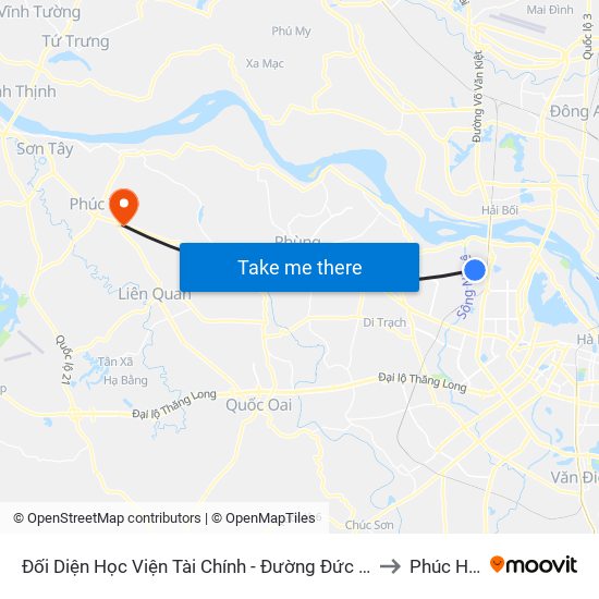 Đối Diện Học Viện Tài Chính - Đường Đức Thắng to Phúc Hòa map