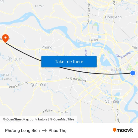 Phường Long Biên to Phúc Thọ map