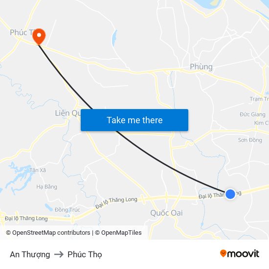 An Thượng to Phúc Thọ map