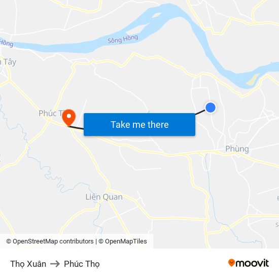 Thọ Xuân to Phúc Thọ map