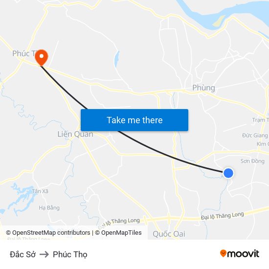 Đắc Sở to Phúc Thọ map