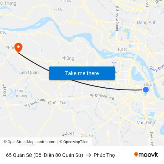 65 Quán Sứ (Đối Diện 80 Quán Sứ) to Phúc Thọ map