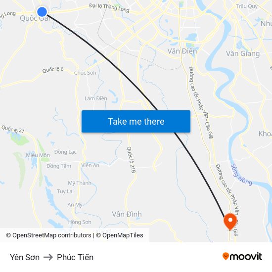 Yên Sơn to Phúc Tiến map