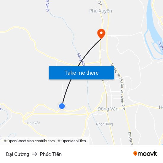 Đại Cường to Phúc Tiến map