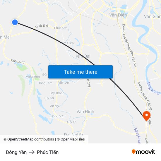 Đông Yên to Phúc Tiến map