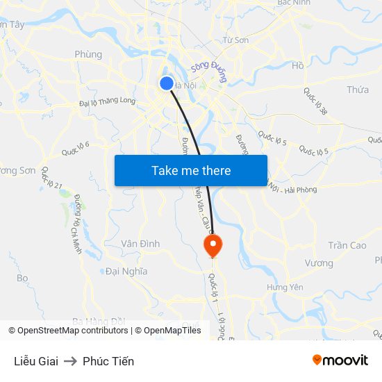 Liễu Giai to Phúc Tiến map