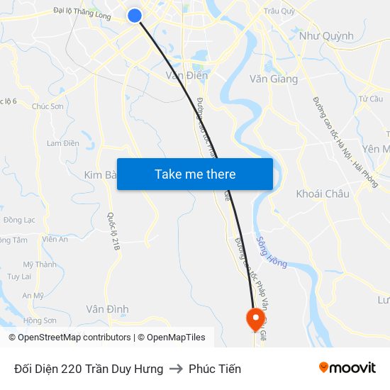 Đối Diện 220 Trần Duy Hưng to Phúc Tiến map