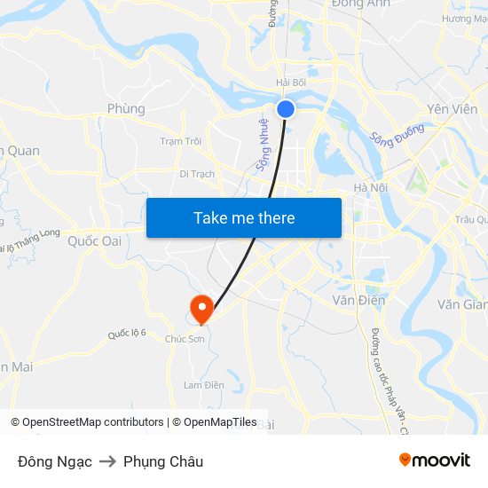 Đông Ngạc to Phụng Châu map