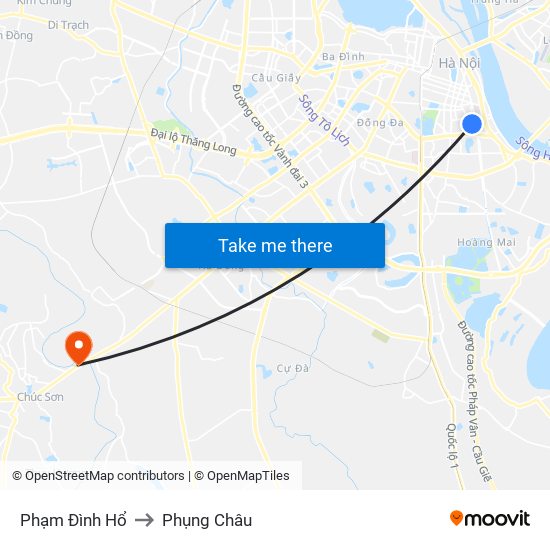 Phạm Đình Hổ to Phụng Châu map