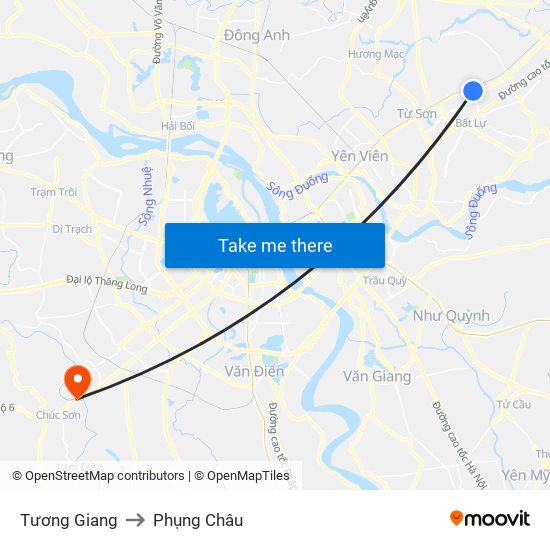 Tương Giang to Phụng Châu map