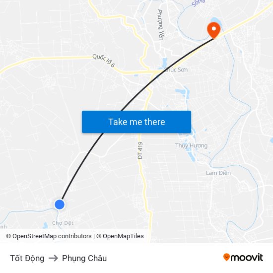 Tốt Động to Phụng Châu map