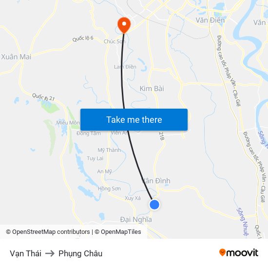 Vạn Thái to Phụng Châu map