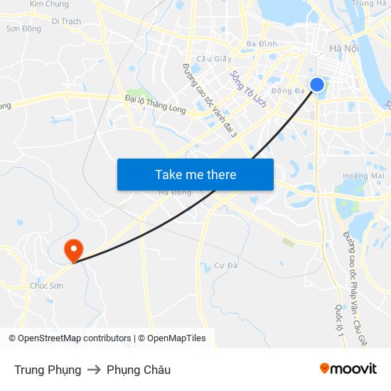 Trung Phụng to Phụng Châu map