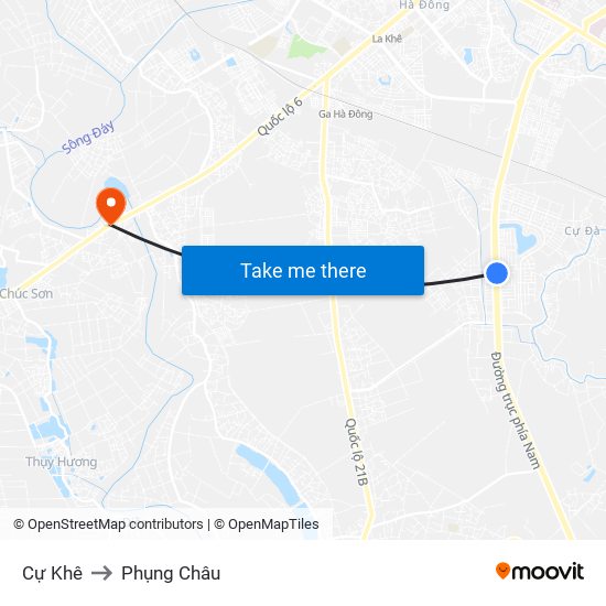 Cự Khê to Phụng Châu map