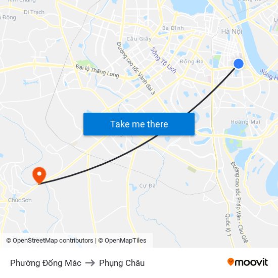 Phường Đống Mác to Phụng Châu map