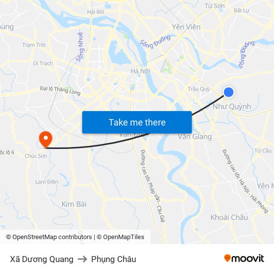 Xã Dương Quang to Phụng Châu map