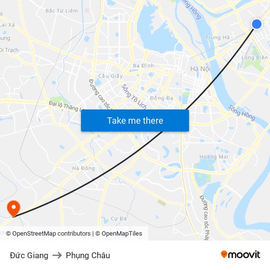 Đức Giang to Phụng Châu map