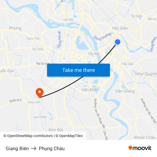 Giang Biên to Phụng Châu map