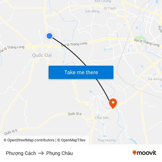 Phượng Cách to Phụng Châu map