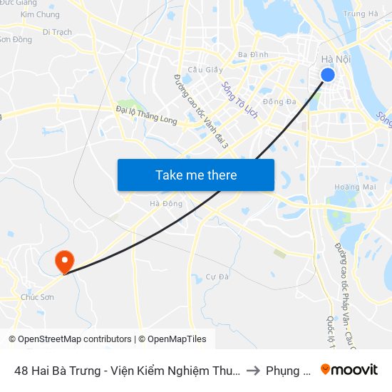 48 Hai Bà Trưng - Viện Kiểm Nghiệm Thuốc Trung Ương to Phụng Châu map