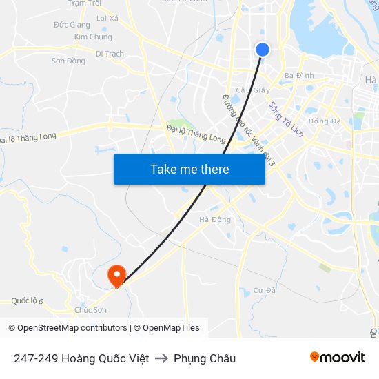 247-249 Hoàng Quốc Việt to Phụng Châu map