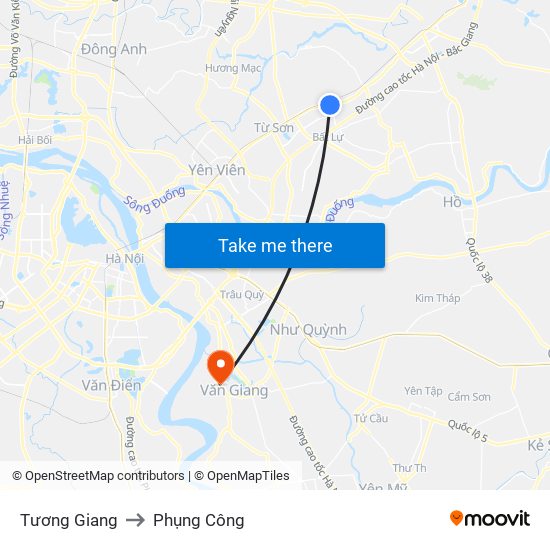 Tương Giang to Phụng Công map