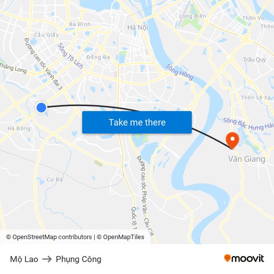 Mộ Lao to Phụng Công map