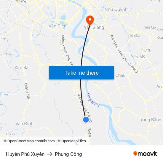 Huyện Phú Xuyên to Phụng Công map