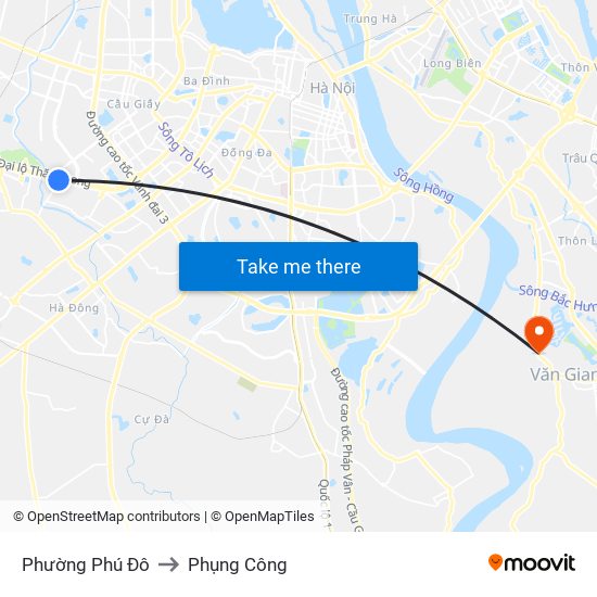 Phường Phú Đô to Phụng Công map