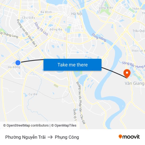 Phường Nguyễn Trãi to Phụng Công map