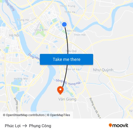 Phúc Lợi to Phụng Công map