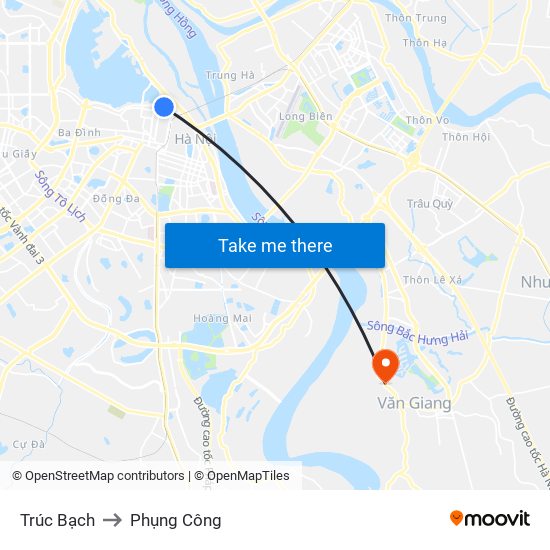 Trúc Bạch to Phụng Công map