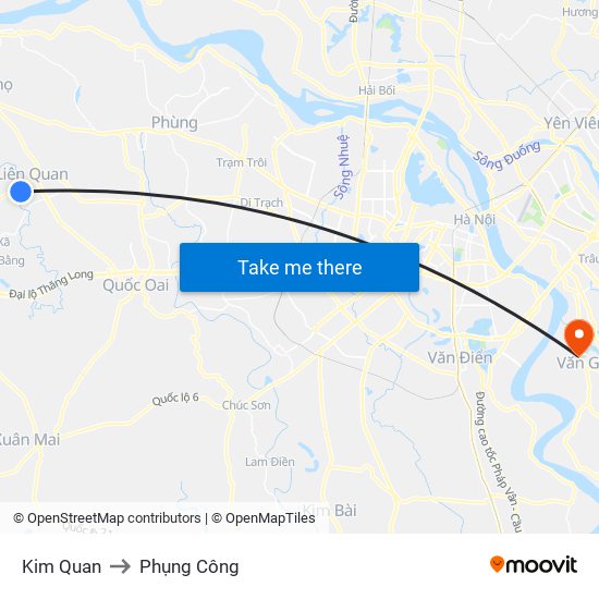 Kim Quan to Phụng Công map