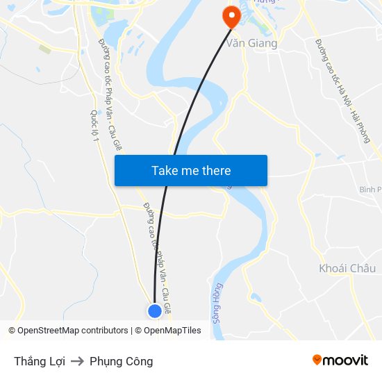 Thắng Lợi to Phụng Công map