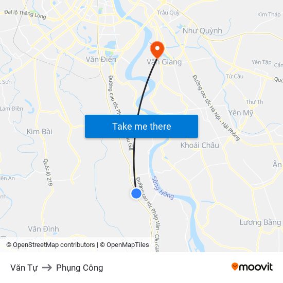 Văn Tự to Phụng Công map