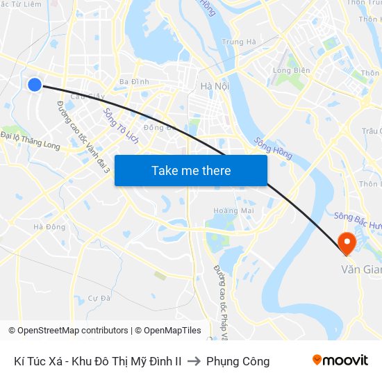 Kí Túc Xá - Khu Đô Thị Mỹ Đình II to Phụng Công map