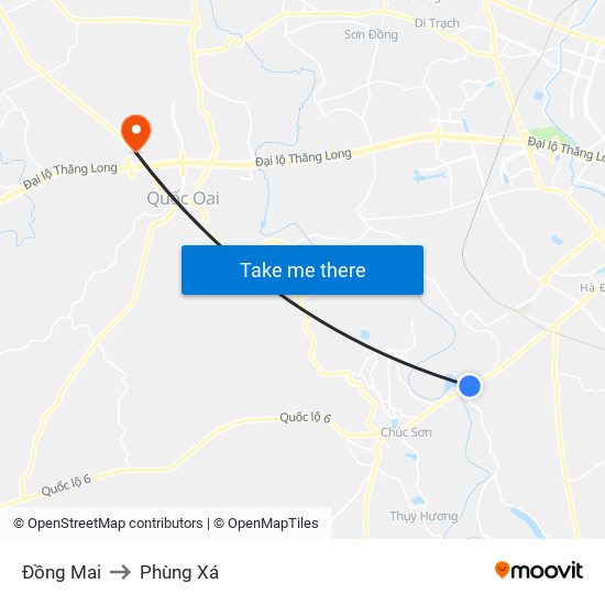 Đồng Mai to Phùng Xá map