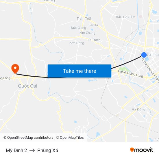 Mỹ Đình 2 to Phùng Xá map