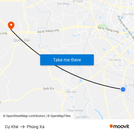 Cự Khê to Phùng Xá map