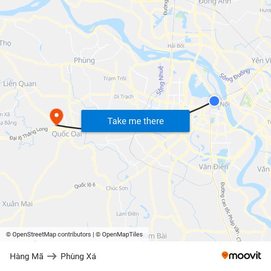 Hàng Mã to Phùng Xá map