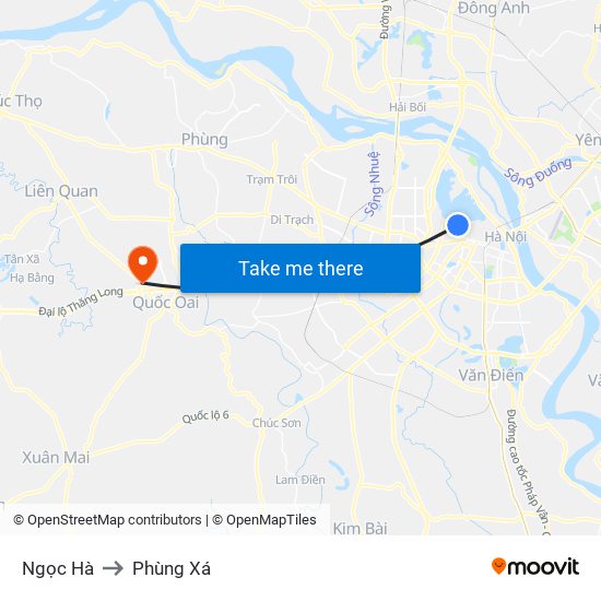 Ngọc Hà to Phùng Xá map