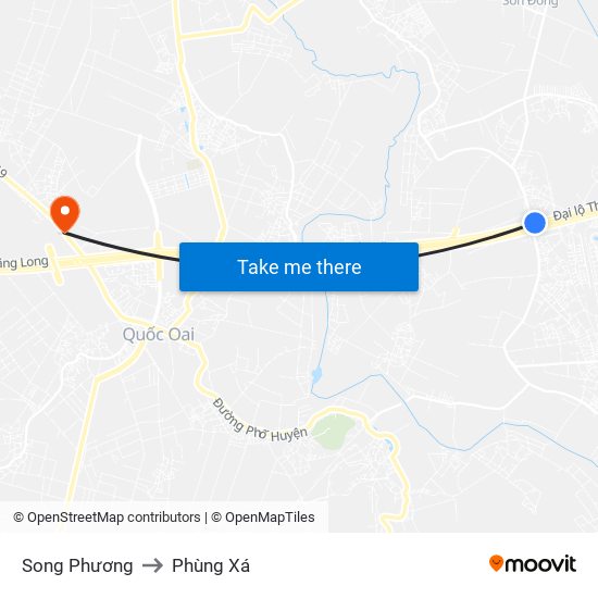 Song Phương to Phùng Xá map