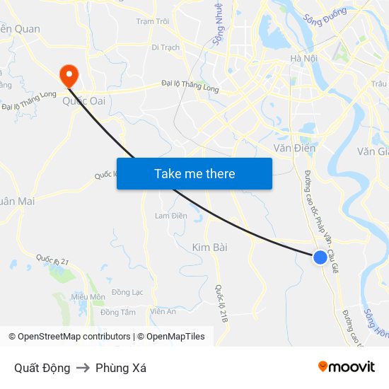 Quất Động to Phùng Xá map