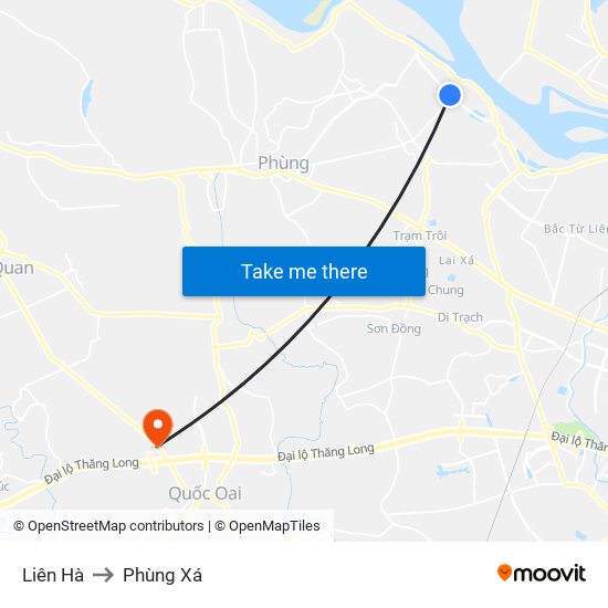 Liên Hà to Phùng Xá map
