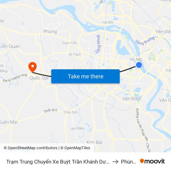 Trạm Trung Chuyển Xe Buýt Trần Khánh Dư (Khu Đón Khách) to Phùng Xá map