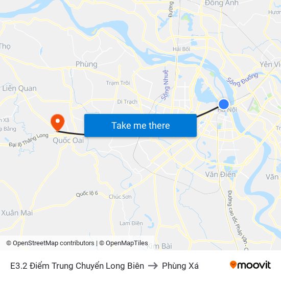 E3.2 Điểm Trung Chuyển Long Biên to Phùng Xá map