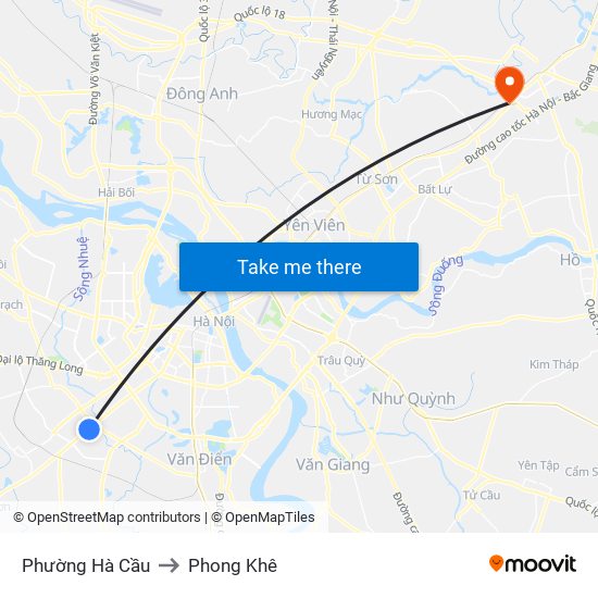 Phường Hà Cầu to Phong Khê map