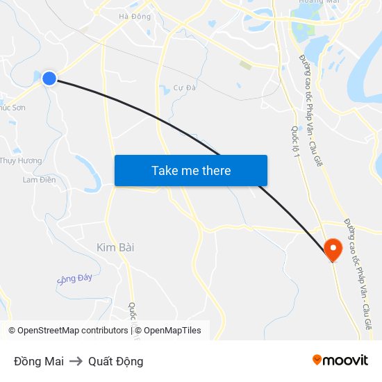 Đồng Mai to Quất Động map