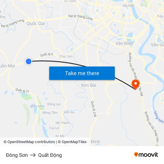 Đông Sơn to Quất Động map