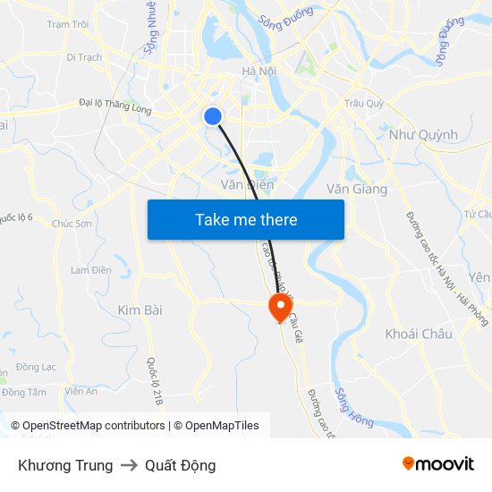 Khương Trung to Quất Động map